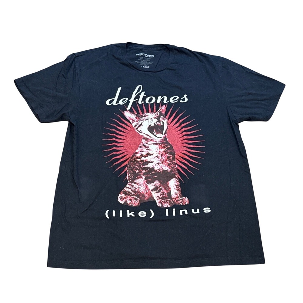 Deftones Like Linus Screaming Cat Graphic T-Shirt Black XL